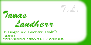 tamas landherr business card